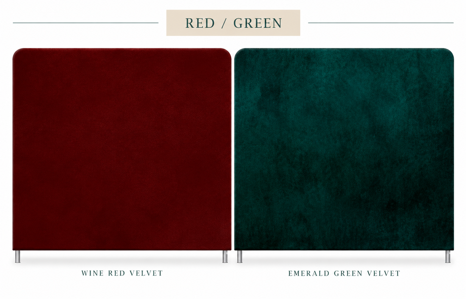 Wine Red Velvet and Emerald Green Velvet double-sided backdrop